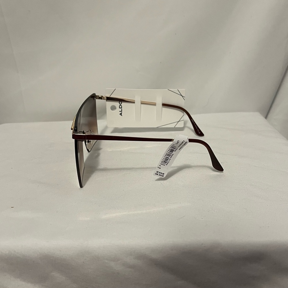 Aldo Eloriel Women’s Sunglasses Rimless Brown Gradient with Gold Detail - NWT - Picture 3 of 3
